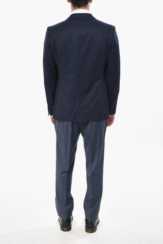 CC COLLECTION Silk Blend Ceremony Suit with Pinstriped Trousers