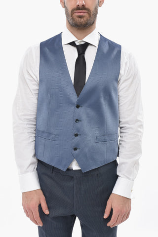 CC COLLECTION Silk Blend Ceremony Suit with Pinstriped Trousers