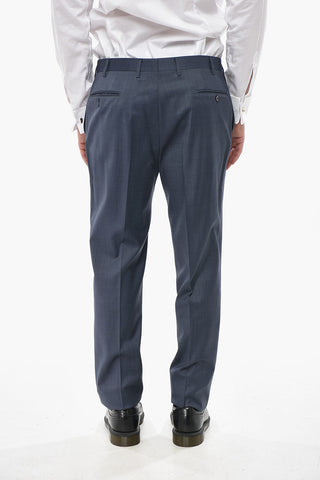 CC COLLECTION Silk Blend Ceremony Suit with Pinstriped Trousers