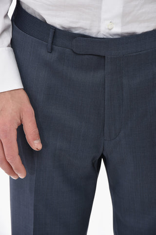 CC COLLECTION Silk Blend Ceremony Suit with Pinstriped Trousers