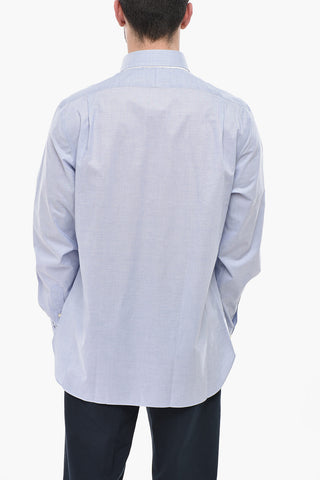 Camicia in Popeline di Cotone con Collo Francese