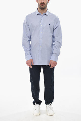 Camicia in Popeline di Cotone con Collo Francese