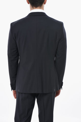 CODE 3피스 순모 수트 새틴 피크 라펠
