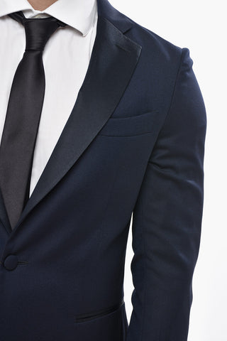 Virgin Wool Ceremony Suit With Satin Lapel