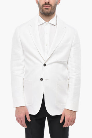 CIRCLE Unlined Pure Linen Blazer with Patch Pockets