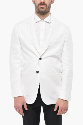CIRCLE Ungefüttertes Blazer aus Reinem Leinen mit Aufgesetzten Taschen