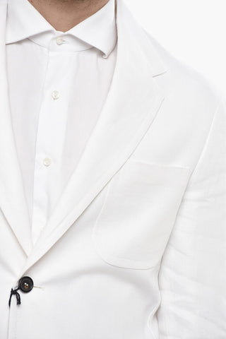 CIRCLE Ungefüttertes Blazer aus Reinem Leinen mit Aufgesetzten Taschen