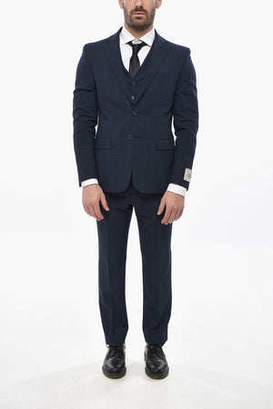 CC COLLECTION 3-Piece Wool-Blend Suit in District Check