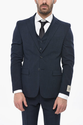 CC COLLECTION 3-Piece Wool-Blend Suit in District Check