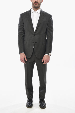 Virgin Wool Suit ACADEMY with Pinstripe Pattern