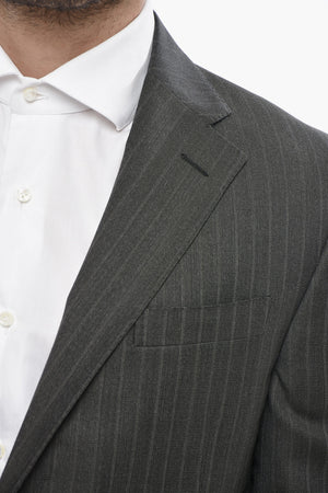 Virgin Wool Suit ACADEMY with Pinstripe Pattern