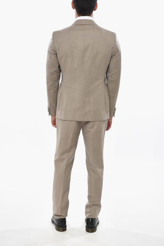 CODE 3-Piece Suit in Linen Blend with Peak Lapel