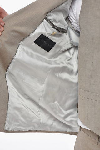 CODE 3-Piece Suit in Linen Blend with Peak Lapel