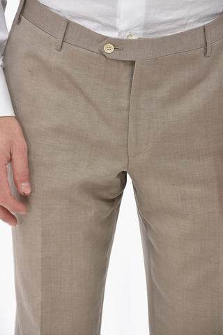 CODE 3-Piece Suit in Linen Blend with Peak Lapel