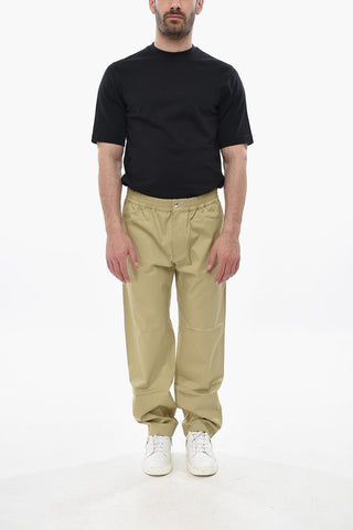 Cotton Chino Pants with Elastic Waist