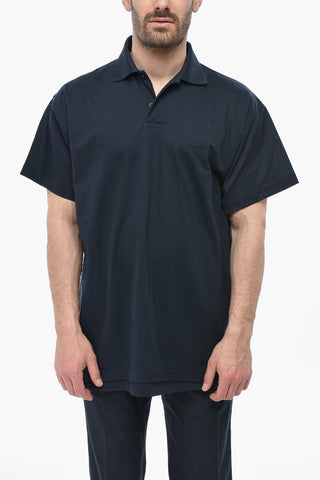 Unifarbenes Baumwoll-T-Shirt mit Rundhalsausschnitt
