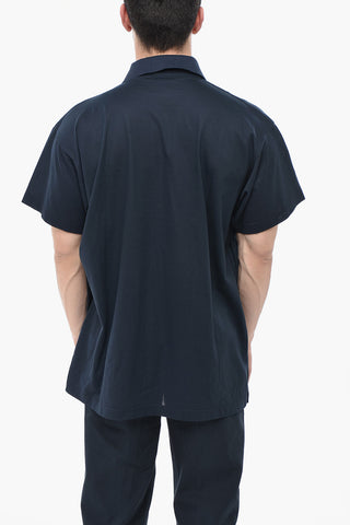 Unifarbenes Baumwoll-T-Shirt mit Rundhalsausschnitt