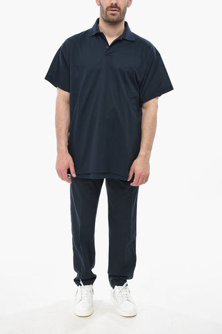 Unifarbenes Baumwoll-T-Shirt mit Rundhalsausschnitt