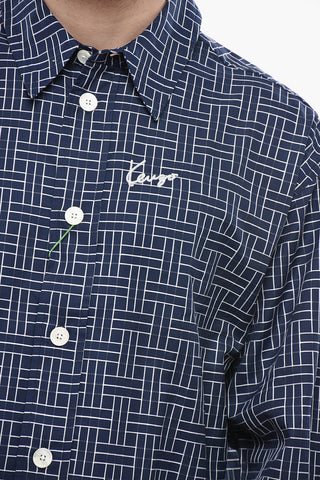 Hemd in Oversize-Passform mit Weave-Motiv