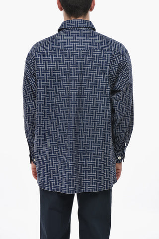 Hemd in Oversize-Passform mit Weave-Motiv