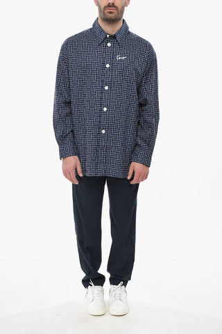 Hemd in Oversize-Passform mit Weave-Motiv