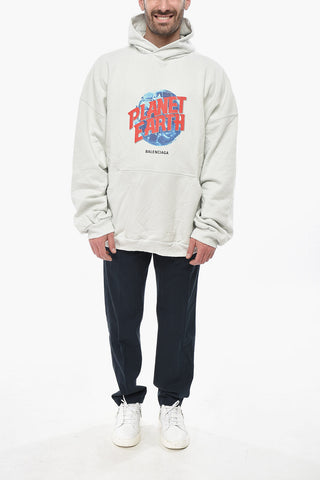 Cotton Vintage-Effect Hoodie with Patch Pocket