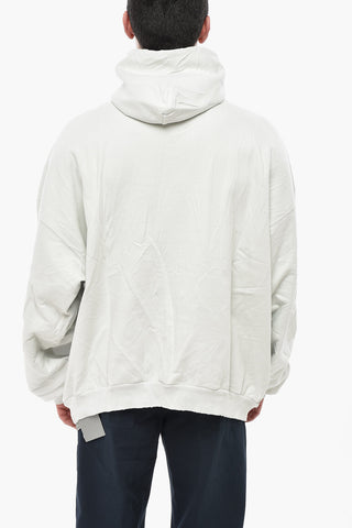 Cotton Vintage-Effect Hoodie with Patch Pocket