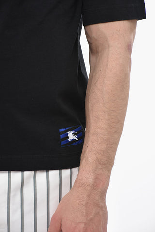 Baumwoll-T-Shirt mit Rundhalsausschnitt in Uni
