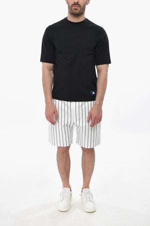 Baumwoll-T-Shirt mit Rundhalsausschnitt in Uni