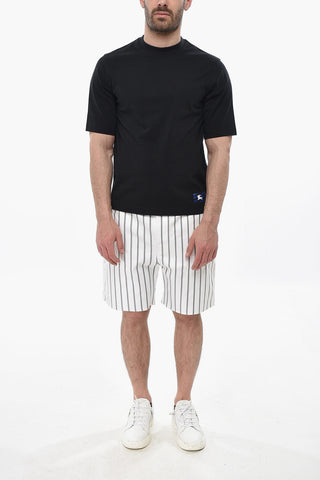 Baumwoll-T-Shirt mit Rundhalsausschnitt in Uni