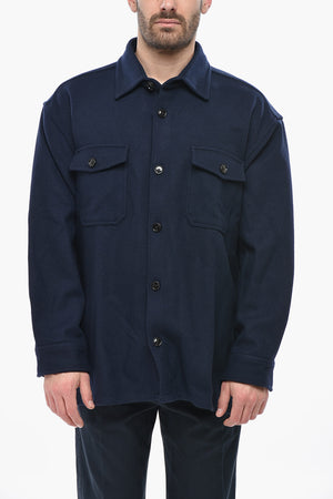 Unlined Virgin Wool Coat with Double Pocket