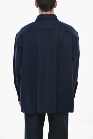 Unlined Virgin Wool Coat with Double Pocket