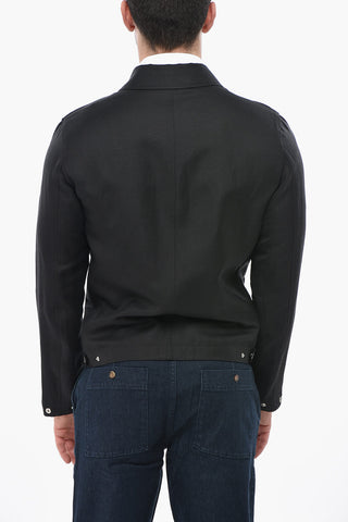 CIRCLE Lightweight Linen-Blend Jacket with Front Zip