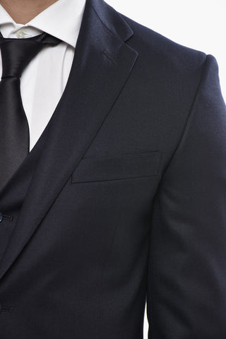 CC COLLECTION 3-Piece Virgin Wool Suit With Classic Lapel