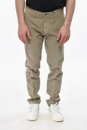 CC COLLECTION Ribbed Velour Trousers With Belt Loops