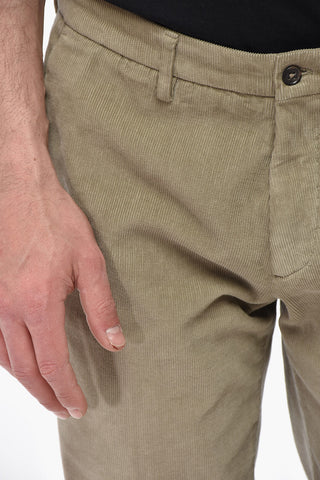 CC COLLECTION Ribbed Velour Trousers With Belt Loops