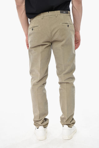 CC COLLECTION Ribbed Velour Trousers With Belt Loops