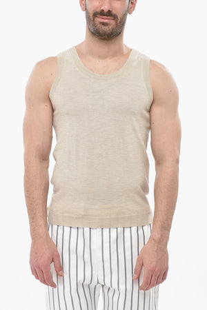 Sleeveless Cashmere Crewneck Sweater