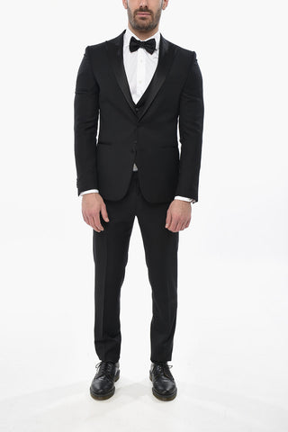 CODE 3-Piece Suit with Satin Peak Lapel