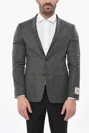CC COLLECTION Virgin Wool-Blend Half-Lined Blazer