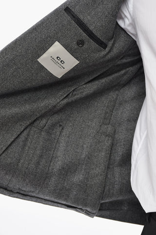 CC COLLECTION Virgin Wool-Blend Half-Lined Blazer
