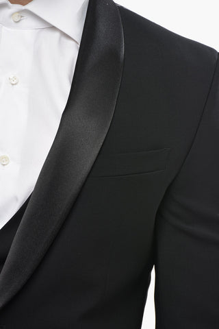 CODE Wool-Blend 3-Piece Suit with Satin Shawl Lapel