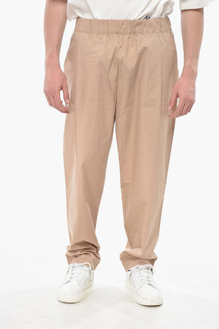 Pantaloni Baggy in Cotone con Elastico in Vita