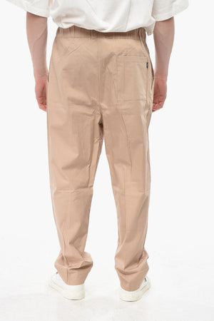 Pantaloni Baggy in Cotone con Elastico in Vita