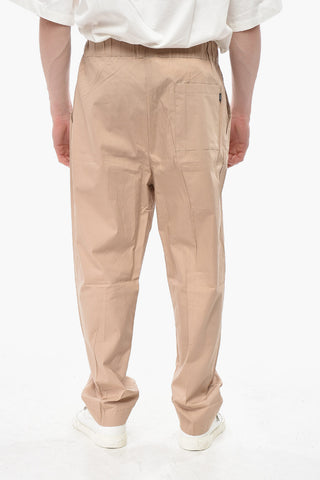 Pantaloni Baggy in Cotone con Elastico in Vita