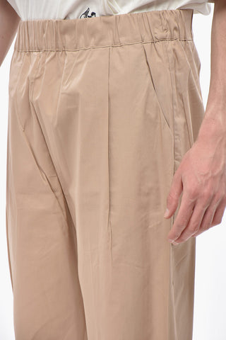 Pantaloni Baggy in Cotone con Elastico in Vita