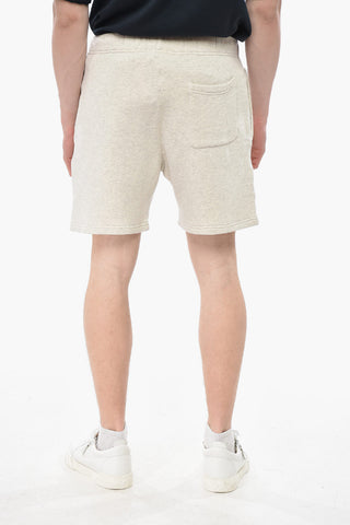 Brushed-Cotton Shorts With Embroidered Logo