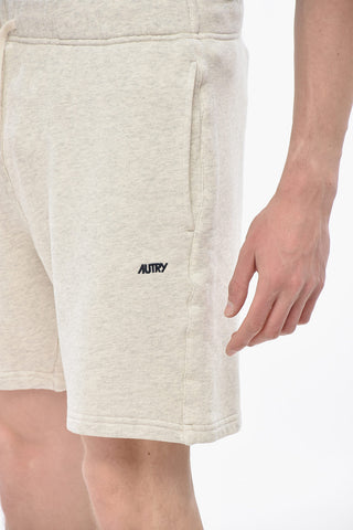Brushed-Cotton Shorts With Embroidered Logo
