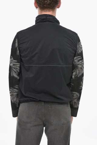 Sleeveless Technical-Fabric Windbreaker with Reflective Seams