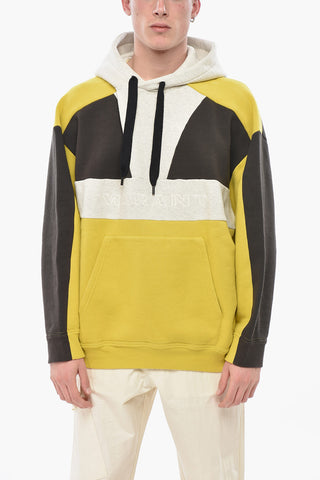 Color-Block Hoodie with Embroidered Logo